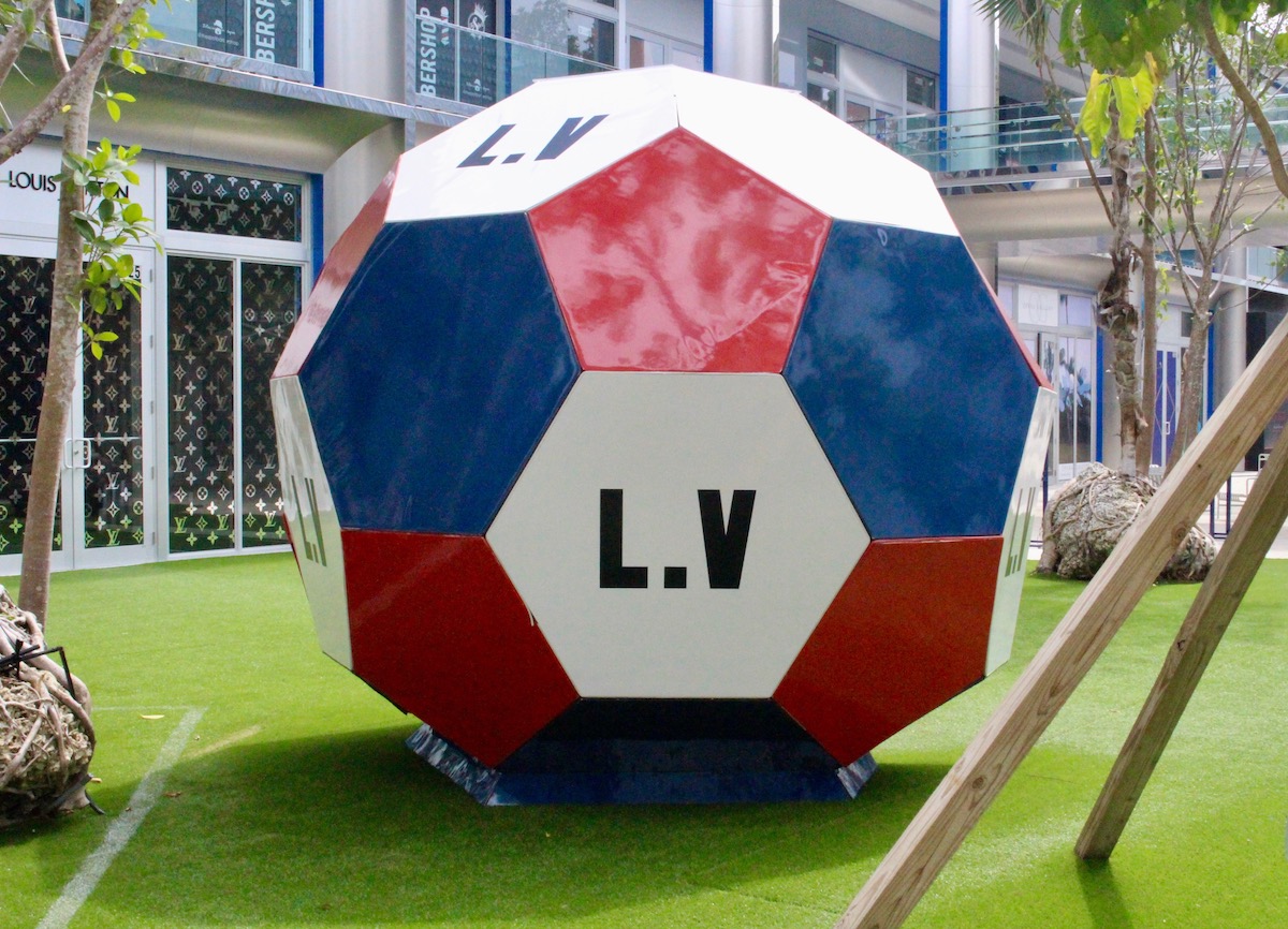 Louis Vuitton and the FIFA World Cup association transform the famous  Paradise Plaza of the Miami Design District into a football field. – Miami  Niche