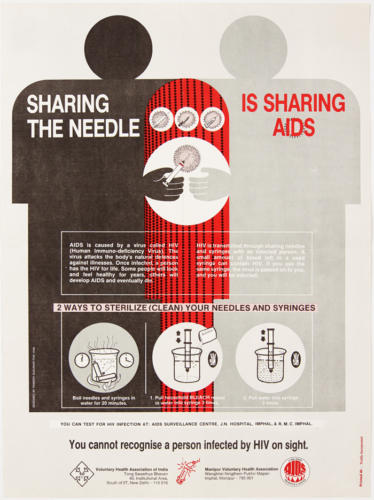 21-Poster, Sharing the Needle is Sharing AIDS,1995 Ramesh Sukumar