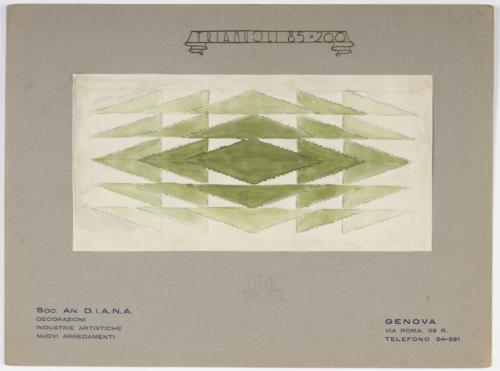 31-Mario Labo design drawing for a rug, Triangoli, 1928-29