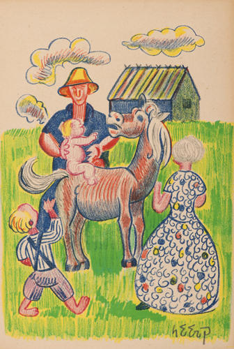 7-Henry Heerup, Untitled, illustration for Jens August Schade’s Fun in Demark 1945