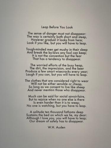 8-W.H.Auden, Leap before you look