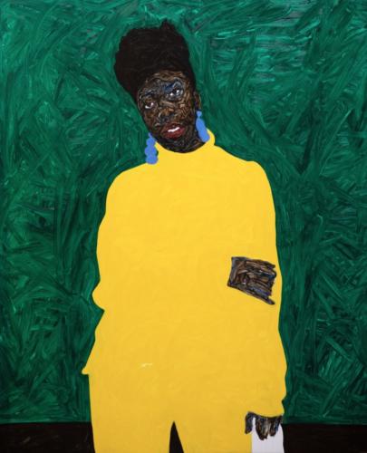 Cobalt Blue Earring by Amoako Boafo, 2019. Oil on canvas, 199.4x162.6 cm