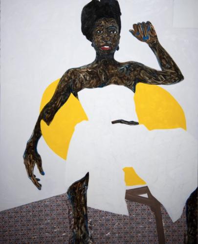 Cynthia by Amoako Boafo, 2019. Oil on canvas, 208.3x167.7 cm