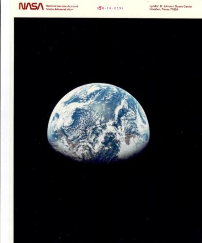 EARTH RISE VIEW FROM THE APOLLO 8, December 1960