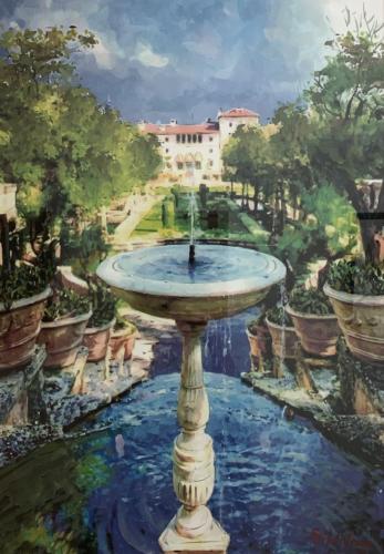 Element , Water by Epifanio Serna ( part of the serie of Vizcaya Gardens. Watercolor on Paper.