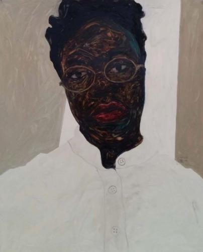 Frances Bodomo 1 by Amoako Boafe, 2018. Oil on paper, 100x70 cm