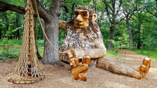 Furry Ema, Morton Arboretum, Chicago by Thomas Dambo, 2018.