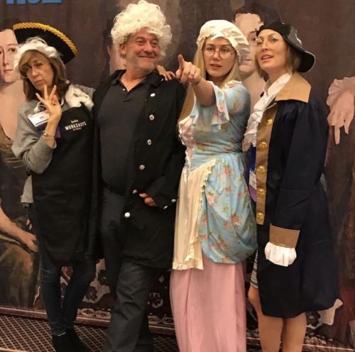 Happiness an fun at FACE, with Pierre-Yann Guidetti (CoFounder and CEO of Savoir-Faire) with Viorica Ghetu-Vuomo and the great sculpur artist Marie Rees.