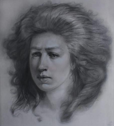 Homage to Adélaïde Labille Guiard. Pencil and Paper. 20x18