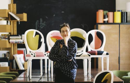 India Mahdavi and her Medallion Chair