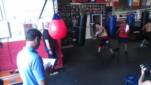 Jace_McTier_ringside_sketching_Sergio_Martinez_and_Coach_Pablo_Sarminto_at_Matt_Baiamonte_s_Boxing_Club_Miami_Flordia