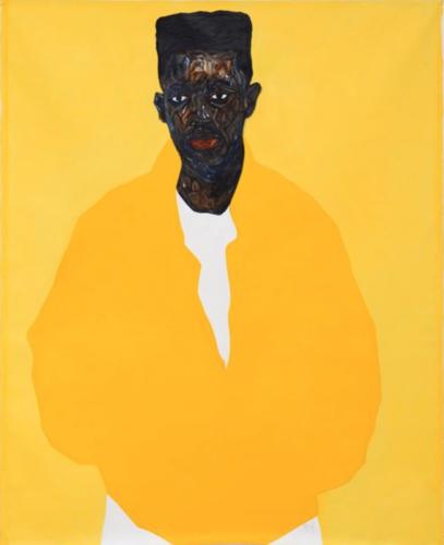 Jordan Mbuyamba by Amoako Boafo, 2020. Oil on canvas, 175.2x132.1 cm.