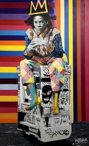 King Basquiat, 2019. Spray paint & airbrush on canvas. 78 x 48