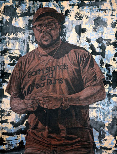 Money Mike by Alfred Conteh. Acrylic and Charcoal on Canvas. 38 x 50