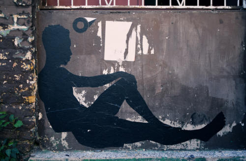 Pensive Vagrant by Elechi Todd. Street Art.