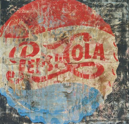 Pepsi Cola by Paolo De Cuarto, 2017. Mixed Media on Canvas. 180 x 180 cm