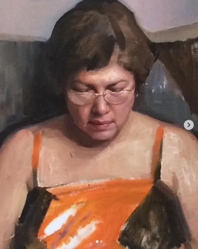 Portrait of my Mother by Jesusu Emmanuel Villarreal. Oil on linen.