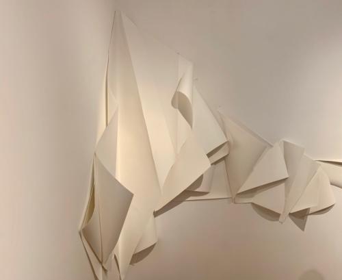 Rapture Unseen, 2019 by Rosemarie Chiarlone. Folded paper and perforated paforated paper.