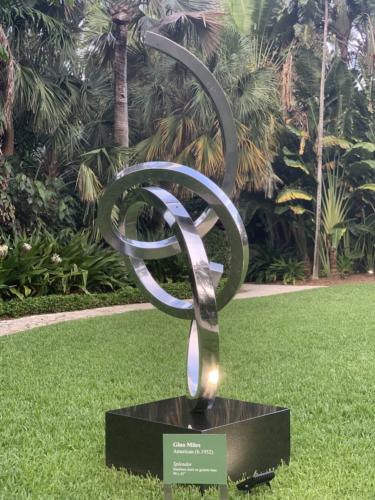 Splendor by Gino Miles. Stainless steel on granite base. 90x45 inches.