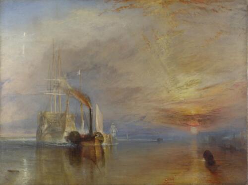 The Fighting Temeraire tugged to her last berth to be broken up, 1839 by J.M.W.Turner. The National Gallery, London.