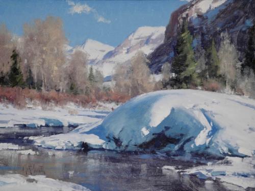 The San Miguel in Winter by Matt Smith. Oil 12x16.