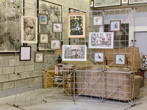 The beautiful aviary in her studio.