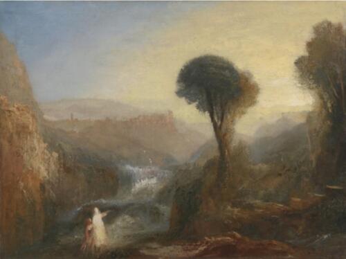 Tivoli, Tobias and the Angel, by J.M.W. Turner ca. 1835. Oil on canvas, 35 5:8 x 47 5:8Tate accepted by the nation as part of the Turner Bequest 1856