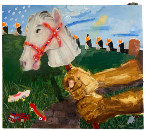 Untitled (horse with no name) by Pat Phillips, 2019. 36x41